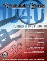 April 2016 - Riverside Lawyer Magazine