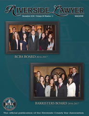 December 2016 - Riverside Lawyer Magazine