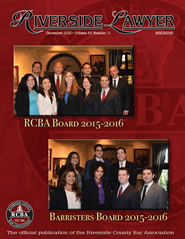 December 2015 - Riverside Lawyer Magazine